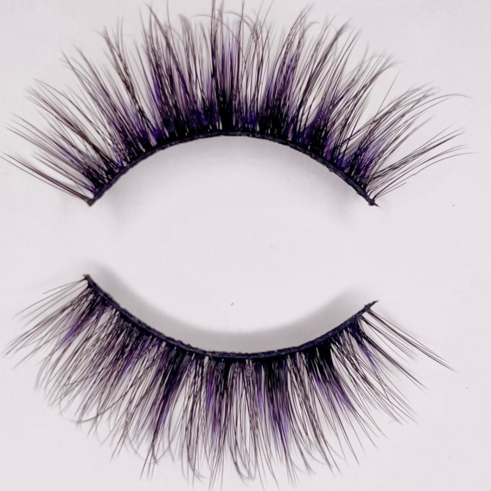 Faux Mink Colored Lashes with a mix of purple/ she is Reyna